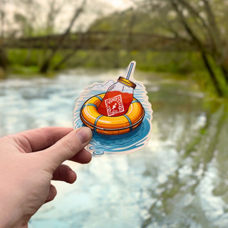 Life Preserver with Quart Jar Sticker
